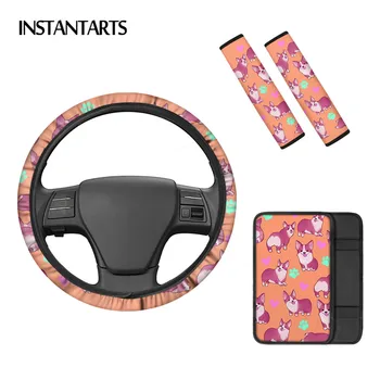 INSTANTARTS Cute Animal Corgi Pattern Set of 5 Washable Steering Wheel Protection Soft Car Armrest Protector Seatbelt Covers
INSTANTARTS Cute Animal Corgi Pattern Set of 5 Washable Steering Wheel Protection Soft Car Armrest Protector Seatbelt Covers