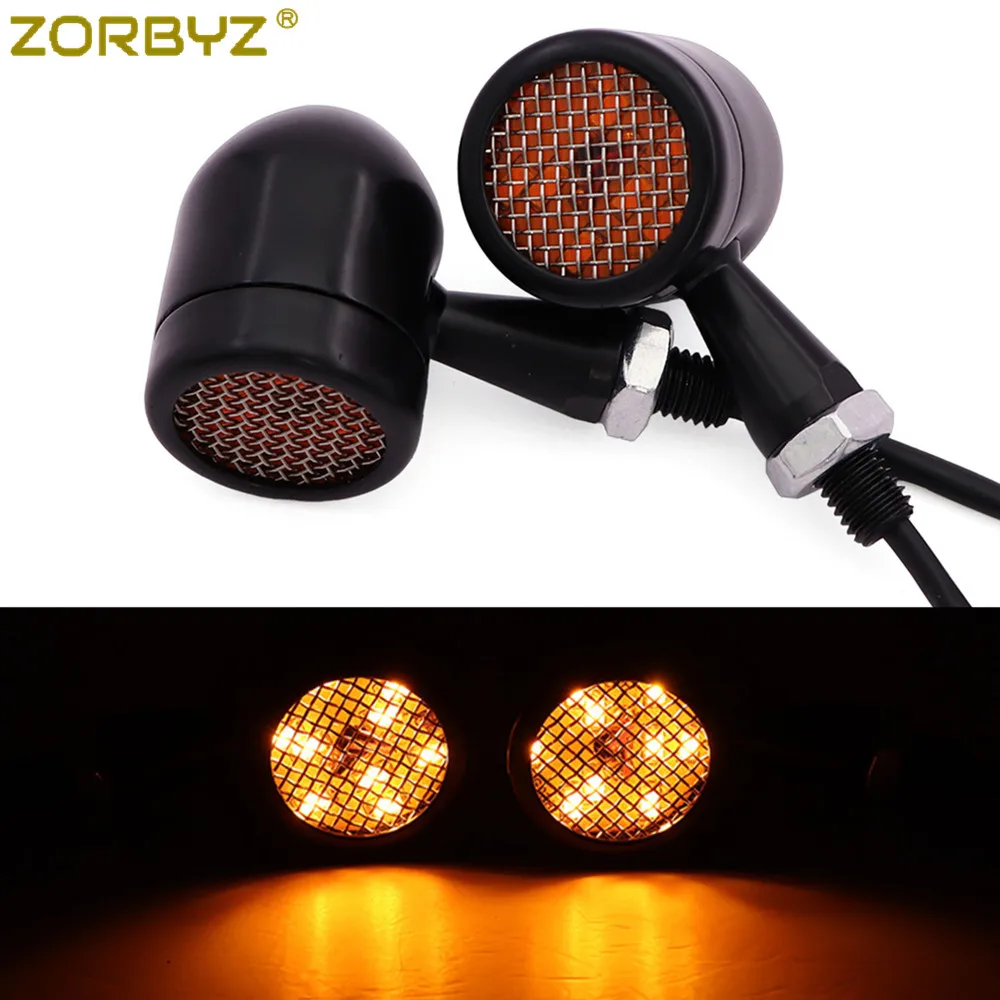 ZORBYZ Ретро мотоциклетсветильник черный светодиодный индикатор сигнала поворота