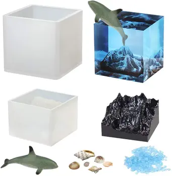 Large Square Epoxy Resin Mold Mountain Peak Silicone Molds with Dolphin Shells and Blue Sand for Landscape Decoration
Large Square Epoxy Resin Mold Mountain Peak Silicone Molds with Dolphin Shells and Blue Sand for Landscape Decoration