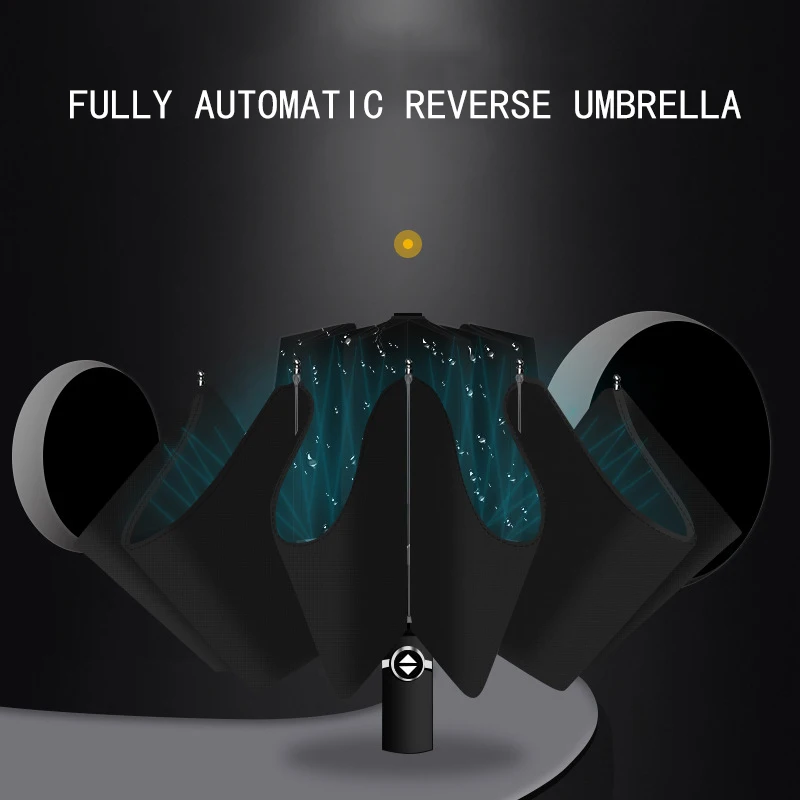Automatic three-fold reverse umbrella creative non-wet car umbrellas Sun umbrellas large windproof anti-storm snow umbrellas
Automatic three-fold reverse umbrella creative non-wet car umbrellas Sun umbrellas large windproof anti-storm snow umbrellas