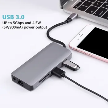 HDMI VGA 9 In 1 Card Reader PD3.0 Computer Network Audio Port Power Output USB C Hub Cable Concentrator Grey RJ 45 Adapter Video
HDMI VGA 9 In 1 Card Reader PD3.0 Computer Network Audio Port Power Output USB C Hub Cable Concentrator Grey RJ 45 Adapter Video