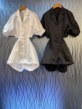 2020 spring and summer new women's lapel button decoration bat sleeve A-word swing waist jumpsuit 704
2020 spring and summer new women's lapel button decoration bat sleeve A-word swing waist jumpsuit 704