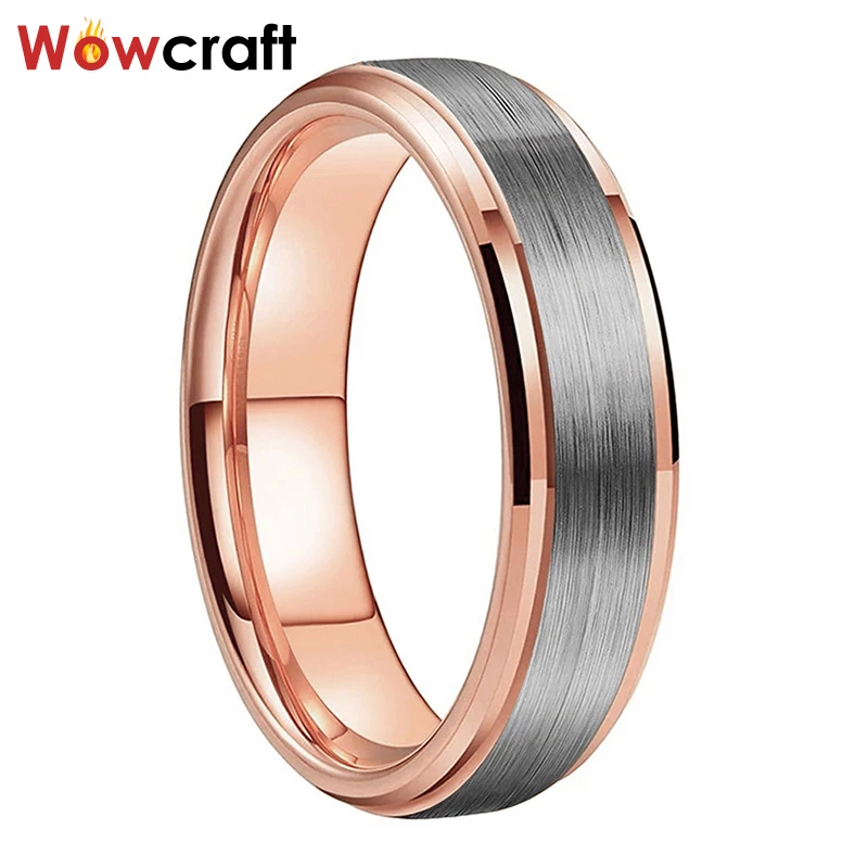 6mm 8mm Rose Gold Womens Tungsten Ring Mens Wedding Band Stepped Beveled Edges Brushed Finish Comfort Fit
6mm 8mm Rose Gold Womens Tungsten Ring Mens Wedding Band Stepped Beveled Edges Brushed Finish Comfort Fit