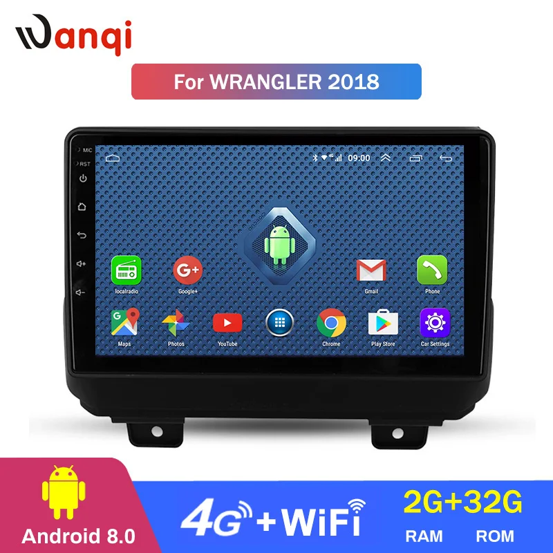 wanqi 8.0 2+32G 4G 3G WIFI netcom 2.5D 9 inch touch Screen For Jeep Wrangler 2018 GPS dvd radio Navigation Multimedia Player
wanqi 8.0 2+32G 4G 3G WIFI netcom 2.5D 9 inch touch Screen For Jeep Wrangler 2018 GPS dvd radio Navigation Multimedia Player