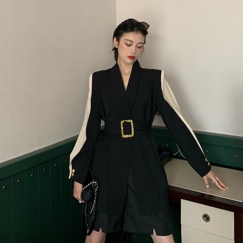 Korean 2019 Women Oversized Blazers Belt Black Long Blazer and Jackets Femme Casual Chaqueta Mujer Bleiser Feminino
Korean 2019 Women Oversized Blazers Belt Black Long Blazer and Jackets Femme Casual Chaqueta Mujer Bleiser Feminino