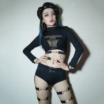 Fashion Jazz Dance Costumes Women Dj Rave Outfit Black Nightclub Pole Dance Bikini Performance Clothing Gogo Dancers Wear DC3705 
Fashion Jazz Dance Costumes Women Dj Rave Outfit Black Nightclub Pole Dance Bikini Performance Clothing Gogo Dancers Wear DC3705