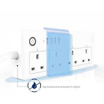WiFi Smart Power Strip Socket Wireless Surge Protector 4 AC Outlets 4 USB Ports 875F
WiFi Smart Power Strip Socket Wireless Surge Protector 4 AC Outlets 4 USB Ports 875F