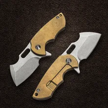 

Mini High Quality TC4 Titanium Handle S35vn Blade Folding Knife Outdoor camping Security Pocket Key Chain Knives EDC Tool