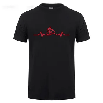 

Funny Birthday Gifts For Men Husband Dad Father Guys Friend Son Mountain Biker Heartbeat Pulse Cyclinger T Shirts Cycle T-Shirt