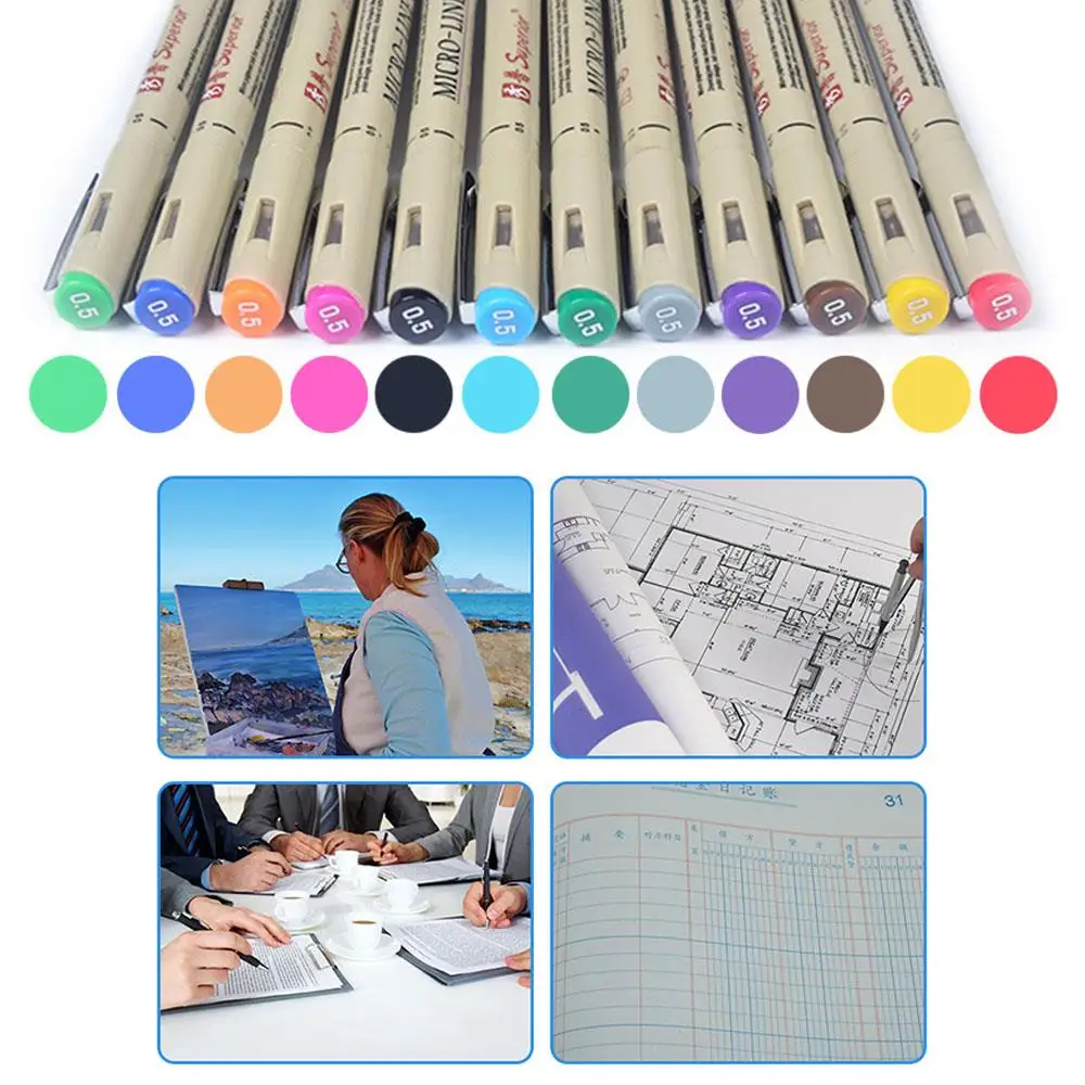 0.5mm Micro Line Drawing Pen Marker Pen Colorful Stationery Painting Students Professional High Quality Artist Sketch
0.5mm Micro Line Drawing Pen Marker Pen Colorful Stationery Painting Students Professional High Quality Artist Sketch