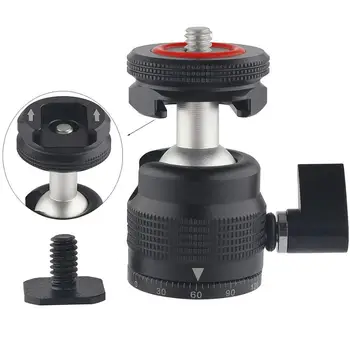Mini Ball Head with Camera Hot Shoe Mount Ballhead Tripod Mount with 1/4" Screw and Cold Shoe Mount Adapter for DSLR Camera
Mini Ball Head with Camera Hot Shoe Mount Ballhead Tripod Mount with 1/4" Screw and Cold Shoe Mount Adapter for DSLR Camera