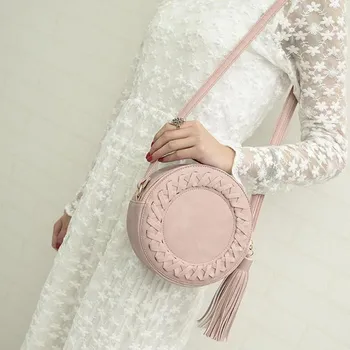 Spring New Model Women's Bag Small round Bag Korean Style Tassled Shoulder Bag Pu Cross-Body Small Bag
Spring New Model Women's Bag Small round Bag Korean Style Tassled Shoulder Bag Pu Cross-Body Small Bag