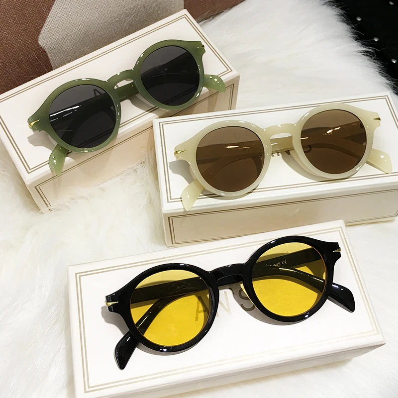 

Retro Green Rivet Round Women Sunglasses 2024 Brand Decor Acrylic Oval Circle Men Sun Glasses Trendy Shade Eyewear Female Oculos