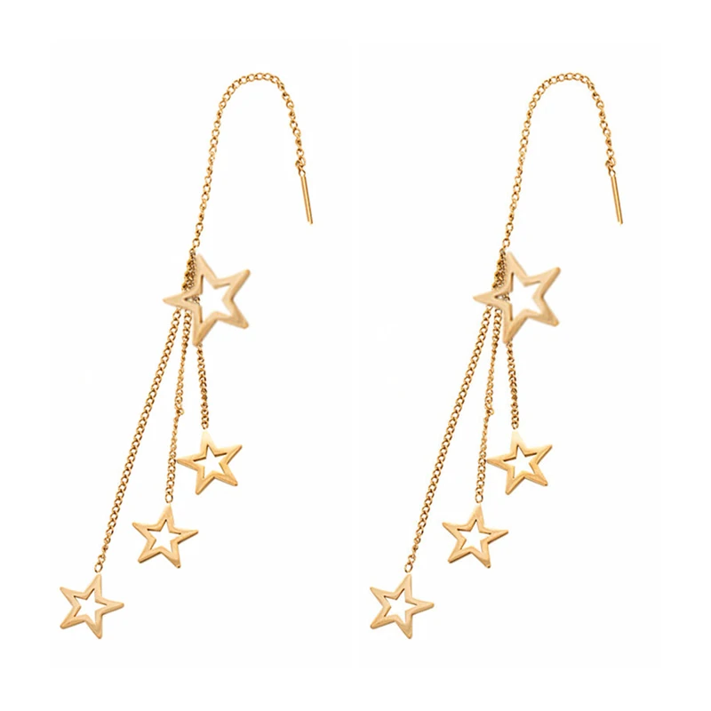 Hongcheng Jewellery Star Ear Line Titanium Steel Long Tassels Show Thin Face Earrings Temperament Net Red Earrings Trend HCE86
Hongcheng Jewellery Star Ear Line Titanium Steel Long Tassels Show Thin Face Earrings Temperament Net Red Earrings Trend HCE86