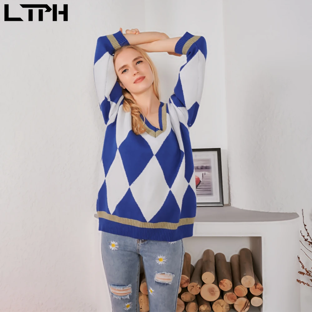 LTPH 2020new arrival Autumn Winter vintage Geometryic Splicing woman sweaters Loose lazy style thick Long sleeve pull-on sweater
LTPH 2020new arrival Autumn Winter vintage Geometryic Splicing woman sweaters Loose lazy style thick Long sleeve pull-on sweater