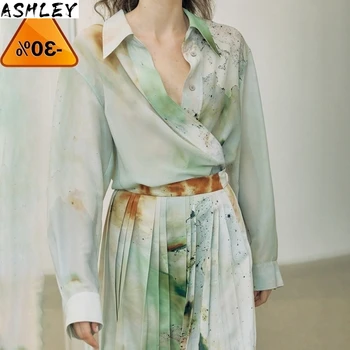 Print Loose Elegant Women Blouses Lapel Collar Lantern Long Sleeve Asymmetrical Hit Color Shirt For Female Clothing
Print Loose Elegant Women Blouses Lapel Collar Lantern Long Sleeve Asymmetrical Hit Color Shirt For Female Clothing