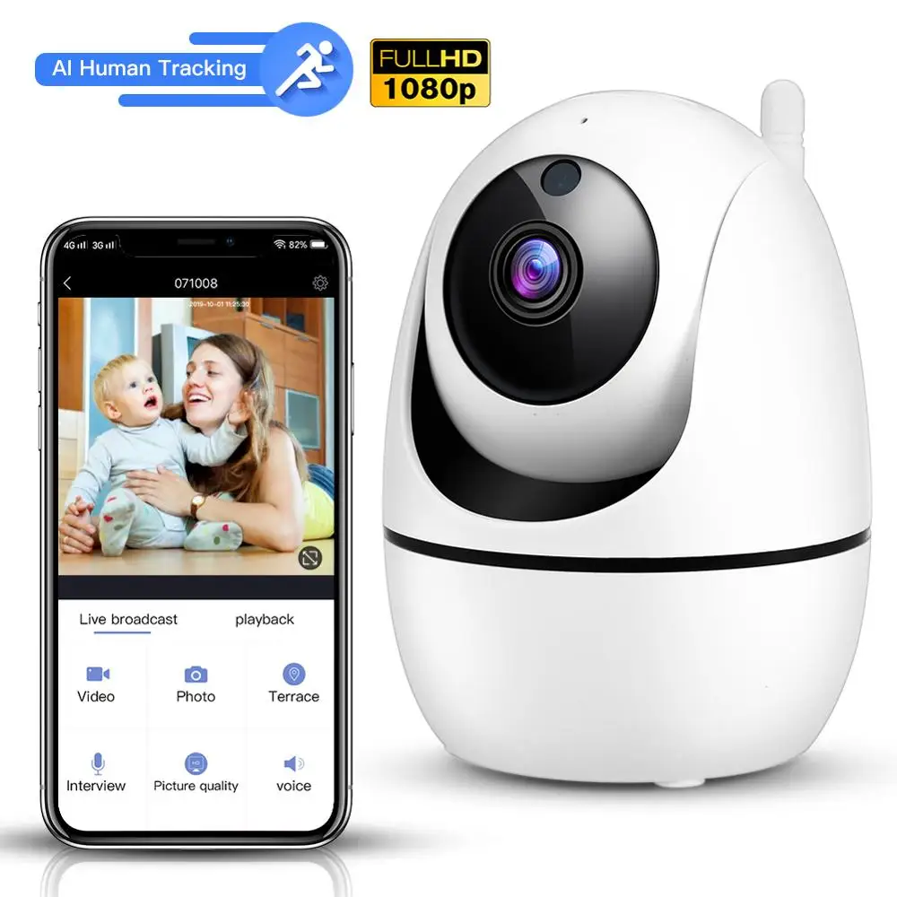 AI Human Auto Tracking 1080P Wireless IP Camera Cloud Wifi Camera Home Security Surveillance CCTV Network ipcam wi-fi ip cam
AI Human Auto Tracking 1080P Wireless IP Camera Cloud Wifi Camera Home Security Surveillance CCTV Network ipcam wi-fi ip cam
