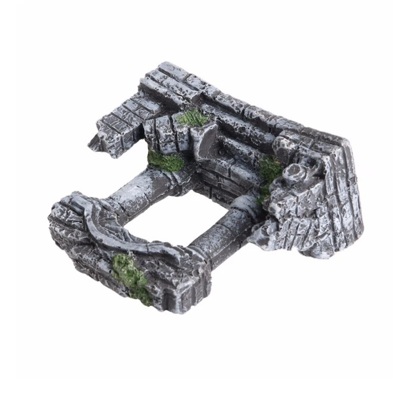 3 Resin Aquarium Roman Column Decoration Aquatic Artificial Ancient Ruins Column Decoration Fish Tank Stone Cave Rock Decor