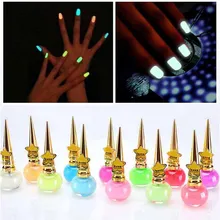 12 cores 14 ml brilho no esmalte de unhas escuras não-tóxico fluorescente neon gel luminoso unha polonês para brilho no escuro para as crianças femininas(China)