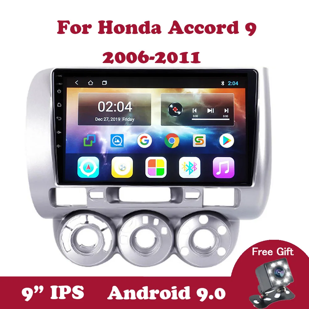 Фото Android 9 0 2.5D IPS дюймов для Honda Fit Jazz 2004 2007 автомобильный Радио Авто DVD - купить