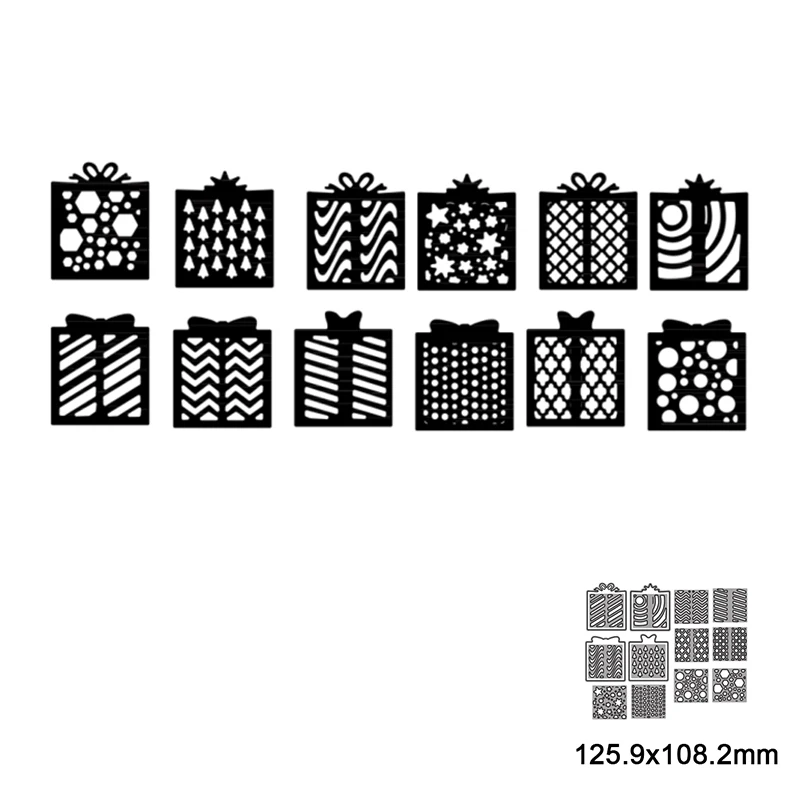 12pcs Gift Box Metal Cutting Dies Scrapbooking Craft Dies For Stencils Embossing Paper Crads Making 2021 New
12pcs Gift Box Metal Cutting Dies Scrapbooking Craft Dies For Stencils Embossing Paper Crads Making 2021 New