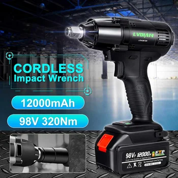 98VF 320N.M Cordless Electric Wrench Impact Socket Wrench 12000mAh Li Battery Hand Drill Screwdriver Installation Power Tools
98VF 320N.M Cordless Electric Wrench Impact Socket Wrench 12000mAh Li Battery Hand Drill Screwdriver Installation Power Tools