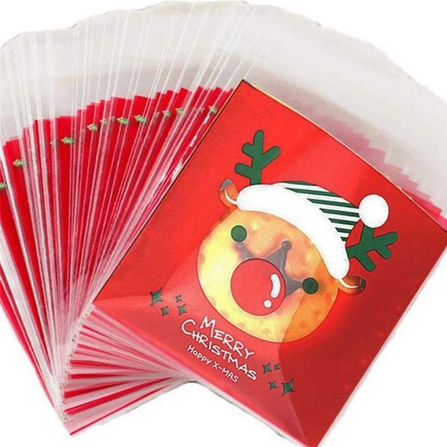 new merry christmas candy bag cookies bag gift bags 100pcs