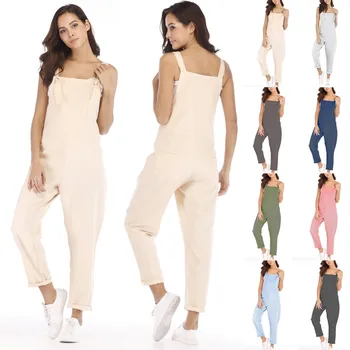 New Spring Long Jumpsuit Women Casual Sleeveless Pockets Linen Rompers Long Playsuit Party Jumpsuits Bib overalls 
New Spring Long Jumpsuit Women Casual Sleeveless Pockets Linen Rompers Long Playsuit Party Jumpsuits Bib overalls