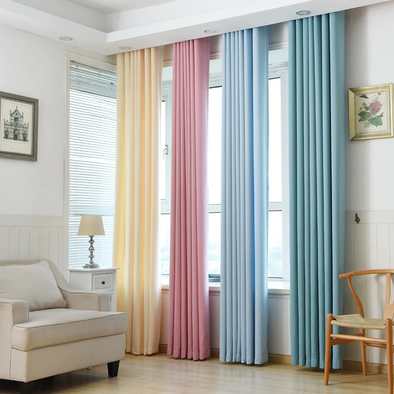 1PC Muti-size High Quality Velvet Linen Simple Fabric Curtains Blockout For Living Room Window Treatments Green Kitchen Shade | Дом и сад