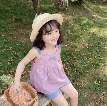 2020 Korea Style Girls 2 Pcs Plaid Set Vest t+ Shorts Fashion Summer Girls Suits 2-7 years QH472 
2020 Korea Style Girls 2 Pcs Plaid Set Vest t+ Shorts Fashion Summer Girls Suits 2-7 years QH472