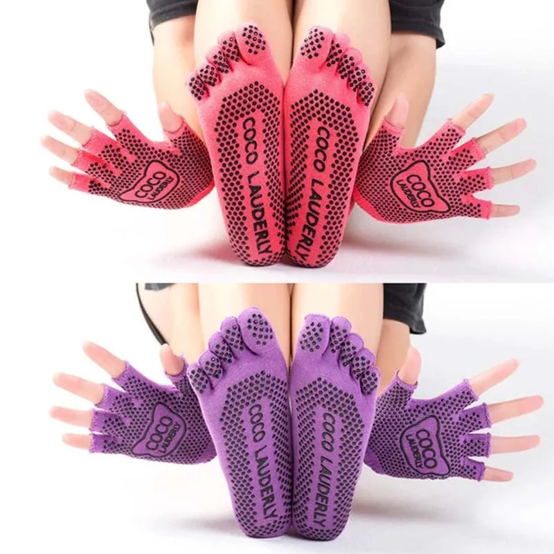 Yoga Socks Set Fitness Sports Dance Ballet Yoga Socks Gloves Socks Set Non-slip Dispensed Sports Socks Gym Five Toe Sport Socks
Yoga Socks Set Fitness Sports Dance Ballet Yoga Socks Gloves Socks Set Non-slip Dispensed Sports Socks Gym Five Toe Sport Socks