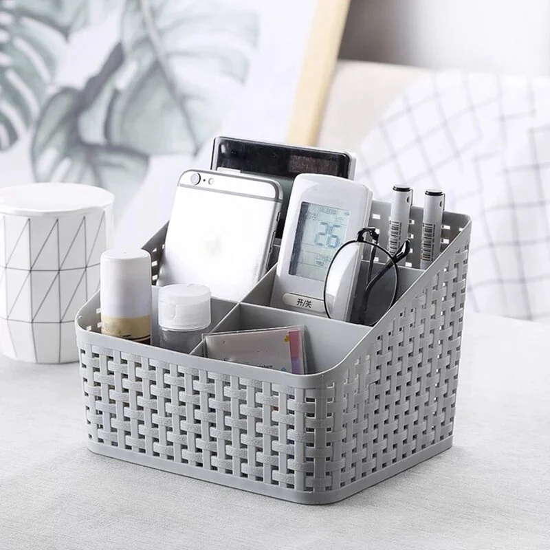 Imitation Rattan Multi-compartment Storage Box Cosmetics Desktop Remote Control Debris Classification Plastic Box Organizer
Imitation Rattan Multi-compartment Storage Box Cosmetics Desktop Remote Control Debris Classification Plastic Box Organizer