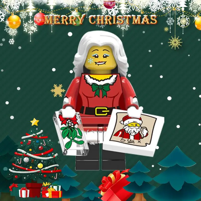 

Christmas Woman Phoenix Legoed MINIFIGURED Santa Claus Reinideer Yeti Kids Super Heroes Building Blocks Toys Child gifts XH1412