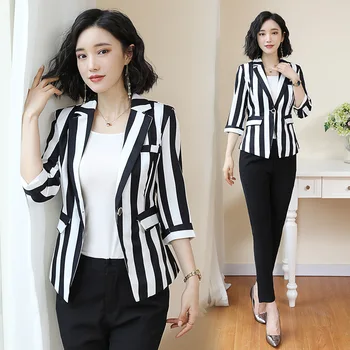 Small Suit Female 2020 Spring Summer Korean Ladies Temperament Casual Striped Small Suit Professional Suit Tide Female L483
Small Suit Female 2020 Spring Summer Korean Ladies Temperament Casual Striped Small Suit Professional Suit Tide Female L483