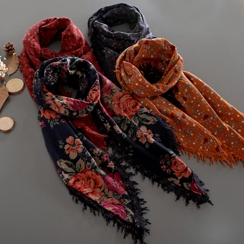 Vintage mori girl flowers print tassel patchwork cotton yarn soft scarf autumn winter 
Vintage mori girl flowers print tassel patchwork cotton yarn soft scarf autumn winter