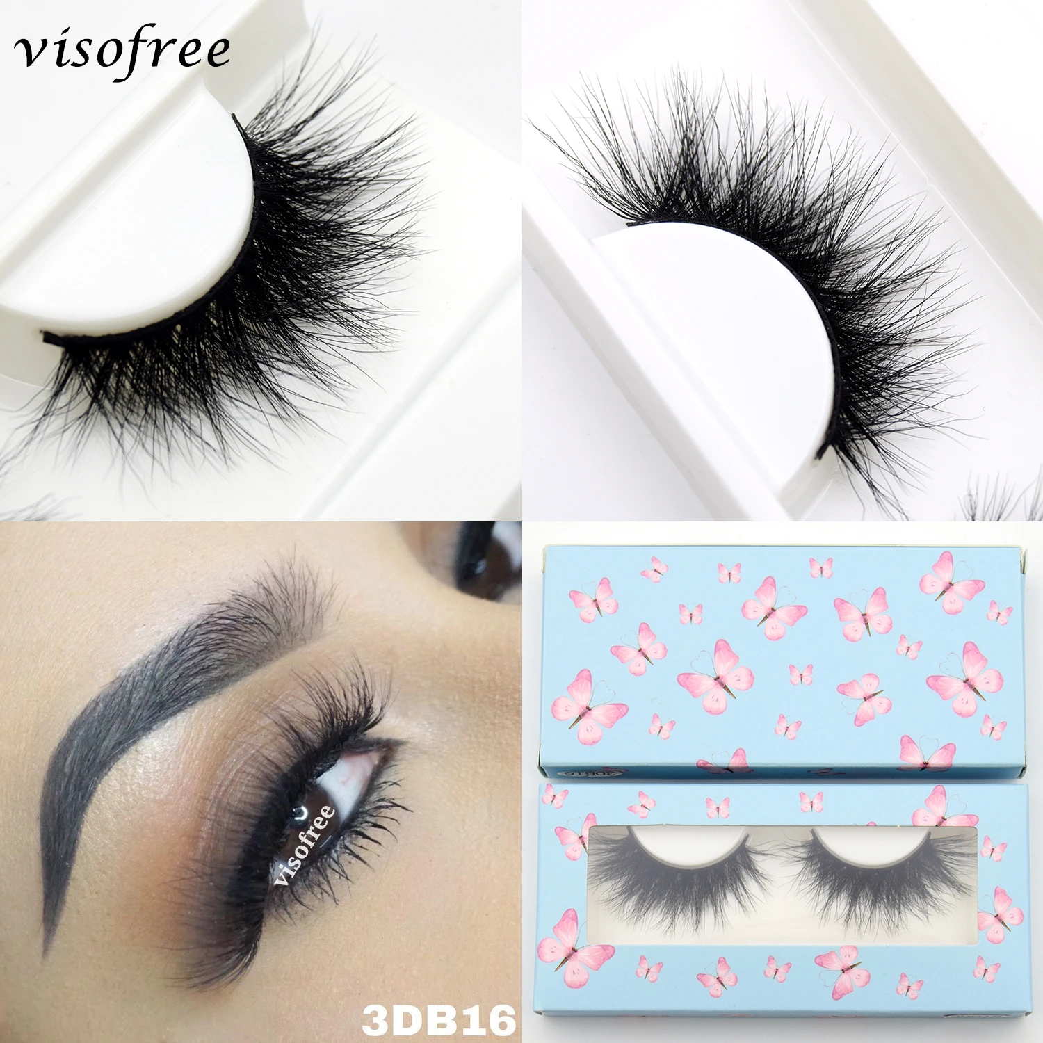 

Visofree Eyelashes 3D Mink Lashes Natural False Eyelashes Dramatic Volume Fake Lashes Makeup Eyelash Extension Fake Eyelashes