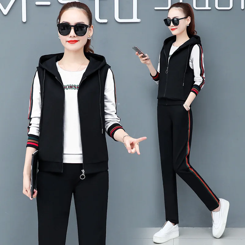 Sports WOMEN'S Suit 2019 Spring And Autumn New Style Fashion Waistcoat Hoodie Three-piece Set Korean-style Large Size Loose Casu
Sports WOMEN'S Suit 2019 Spring And Autumn New Style Fashion Waistcoat Hoodie Three-piece Set Korean-style Large Size Loose Casu