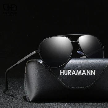 

HURAMANN Large Aolly Frame Toad Sunglasses Men Polarized Aluminum Driving Mirror Fishing Eyewear Accessories Oculos de sol gafas