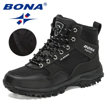 BONA 2020 New Designers Casual Hiking Shoes Men Anti-skid Keep Warm Climbing Trekking Shoes Man High Top Plush Boots Mansculino 
BONA 2020 New Designers Casual Hiking Shoes Men Anti-skid Keep Warm Climbing Trekking Shoes Man High Top Plush Boots Mansculino