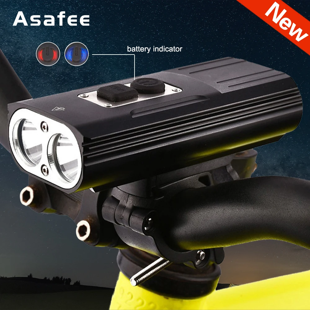 XM-L2 LED Bicycle Light 1800LM 5 Modes USB Rechargeable Power Display MTB Mountain Road Bike Front Lamp Cycling Equipment
XM-L2 LED Bicycle Light 1800LM 5 Modes USB Rechargeable Power Display MTB Mountain Road Bike Front Lamp Cycling Equipment