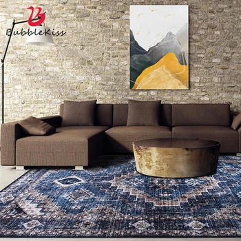 Bubble Kiss Ethnic Style Living Room Carpet European Style Retro Bedroom Carpet Blue Green Geometric Pattern Rug Kids Room Rug 
Bubble Kiss Ethnic Style Living Room Carpet European Style Retro Bedroom Carpet Blue Green Geometric Pattern Rug Kids Room Rug