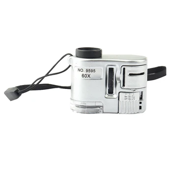 Mini Lens 60X Pocket Magnifier Microscope With Led Ultraviolet Light Jewelry Education Focus Adjustable Loupe Currency Detector
Mini Lens 60X Pocket Magnifier Microscope With Led Ultraviolet Light Jewelry Education Focus Adjustable Loupe Currency Detector