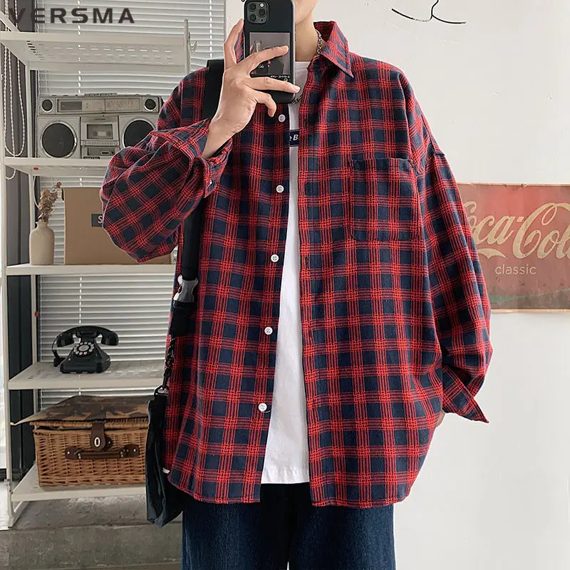 VERSMA Spring Vintage Red Plaid French Tuxedo Shirt Men Casual Social Slim Fit BF Cotton Mens Dress Shirts for Men Drop Shipping
VERSMA Spring Vintage Red Plaid French Tuxedo Shirt Men Casual Social Slim Fit BF Cotton Mens Dress Shirts for Men Drop Shipping