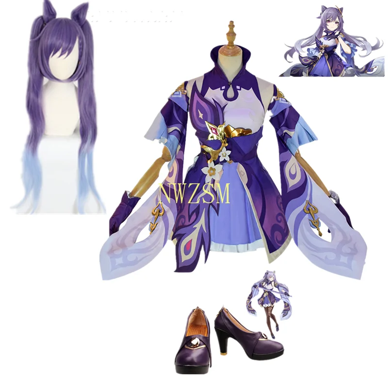 2020 New Game Genshin Impact Cosplay Costume Anime Cosplay Halloween Clothes From Woman Dress Keqing Skirt Wig Accessories Set 
2020 New Game Genshin Impact Cosplay Costume Anime Cosplay Halloween Clothes From Woman Dress Keqing Skirt Wig Accessories Set