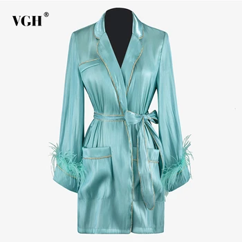 VGH Patchwork Feather Women's Jackets Lapel Collar Long Sleeve High Waist Lace Up Bowknot Female Coats 2020 Autumn Fashion
VGH Patchwork Feather Women's Jackets Lapel Collar Long Sleeve High Waist Lace Up Bowknot Female Coats 2020 Autumn Fashion