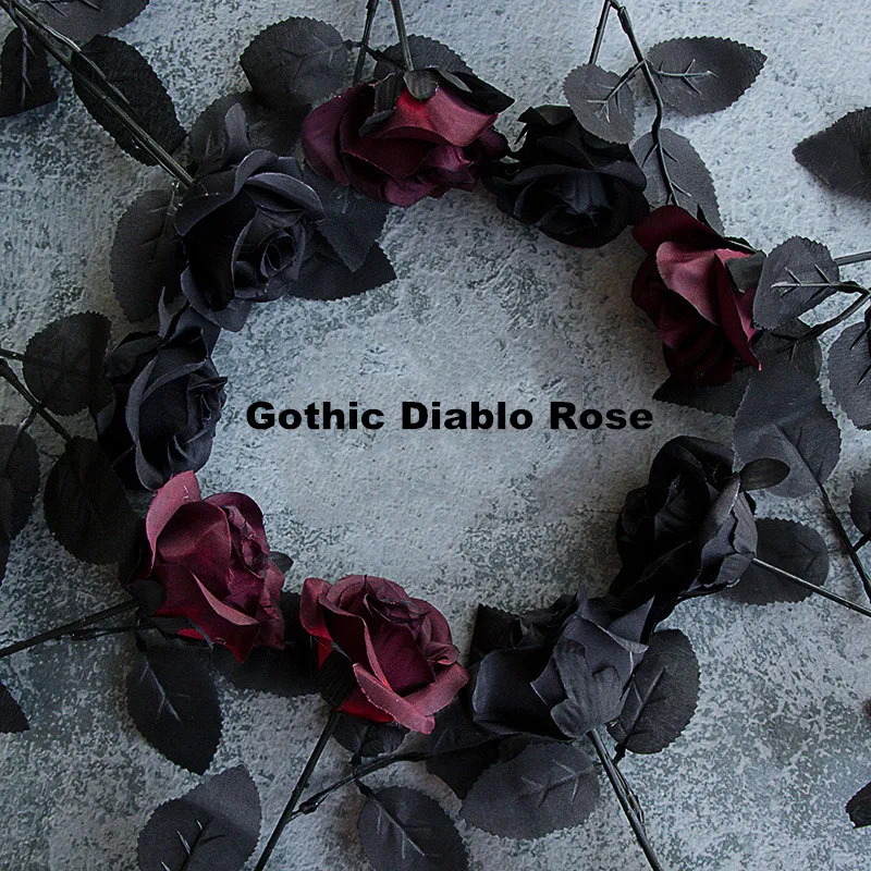 Готический Черная роза искусственная имитация цветов подарок на день Святого