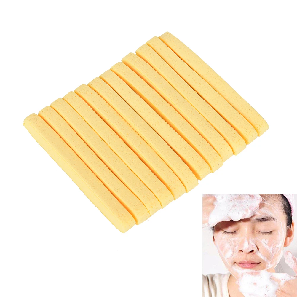 

12Pcs/lot Face Clean Puff Compress Sponge Stick Face Wash Pad Facial Cleaning Puff Makeup Remover Sponge Dual Use Cosmetic Puff