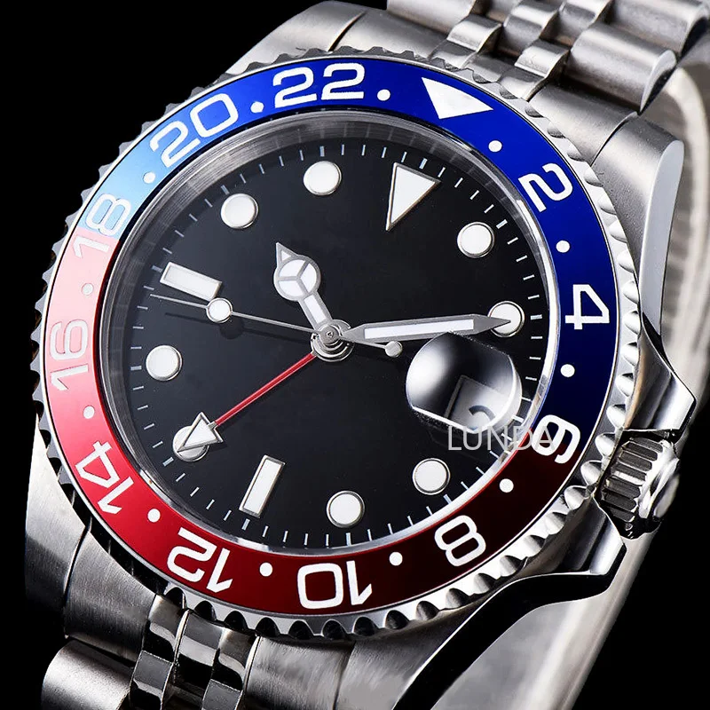 GMT Master II watch men automatic mechanical 40mm mingzhu sapphire rotary ceramic bezel 2019 military wrist clock
GMT Master II watch men automatic mechanical 40mm mingzhu sapphire rotary ceramic bezel 2019 military wrist clock
