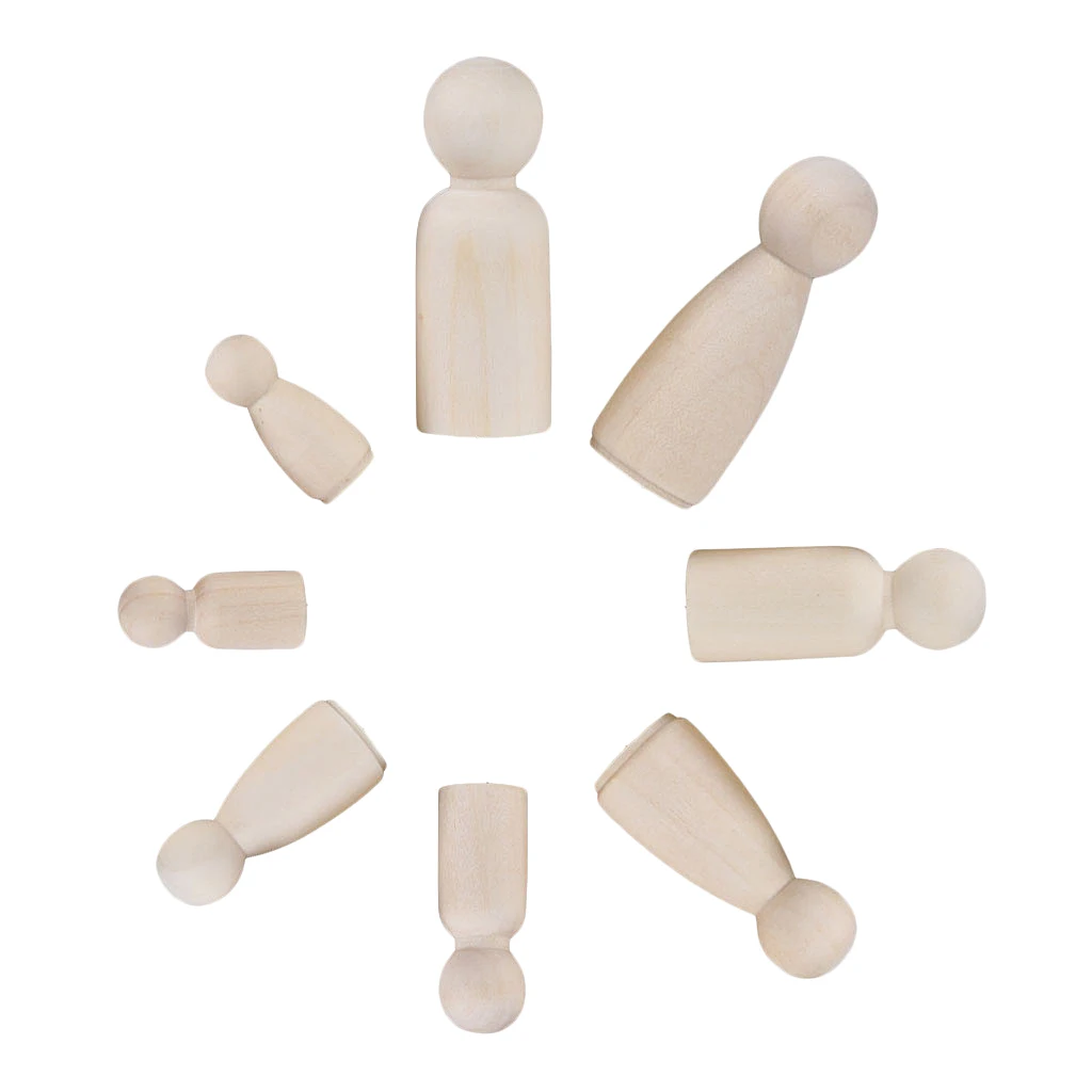 Family of 12 Wood Peg Dolls Wooden Figures People DIY Craft Kid Birthday Toy Family of 12 Wood Peg Dolls Wooden Figures People DIY Craft Kid Birthday Toy