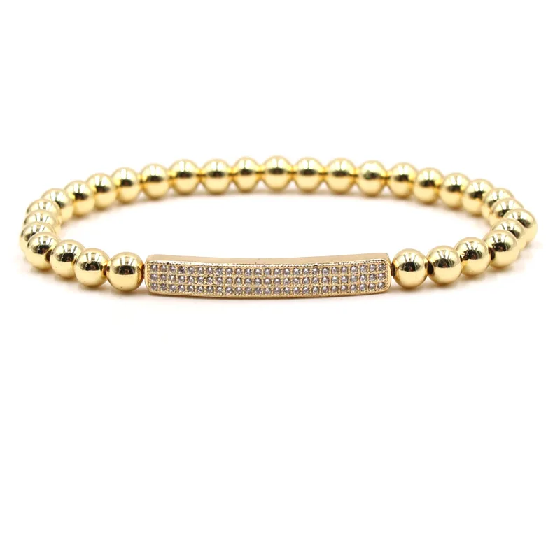 

Classic 6mm 4 Color Hematite Stone Bead Bracelets Pave CZ Rectangle Bracelet For Men&Women Charm Handmade Fashion Jewelry Bijoux